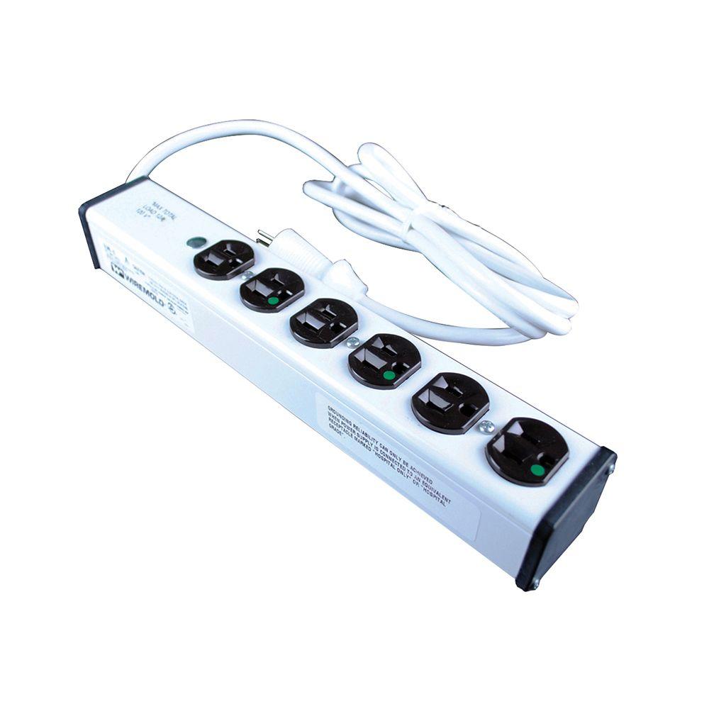 Legrand Wiremold 6Outlet 15 Amp Medical Grade Power Strip, 15 ft. Cord