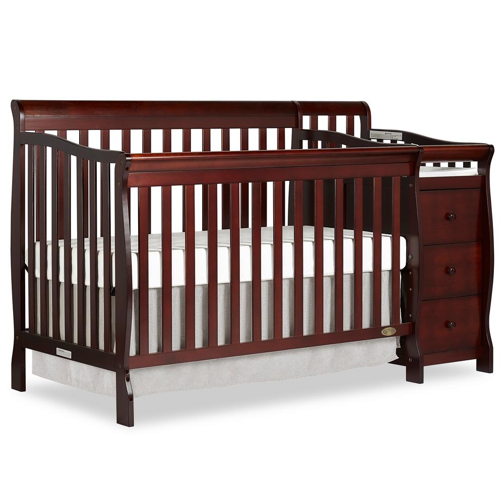 Dream On Me Brody Espresso 5 In 1 Convertible Crib With Changer