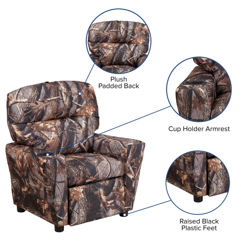 childs camo recliner with cup holder