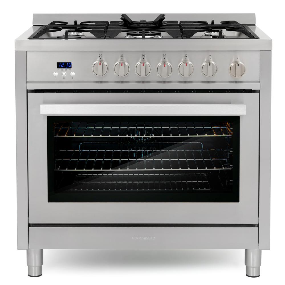 Cosmo 36 In 3 8 Cu Ft Single Oven Gas Range With 5 Burner