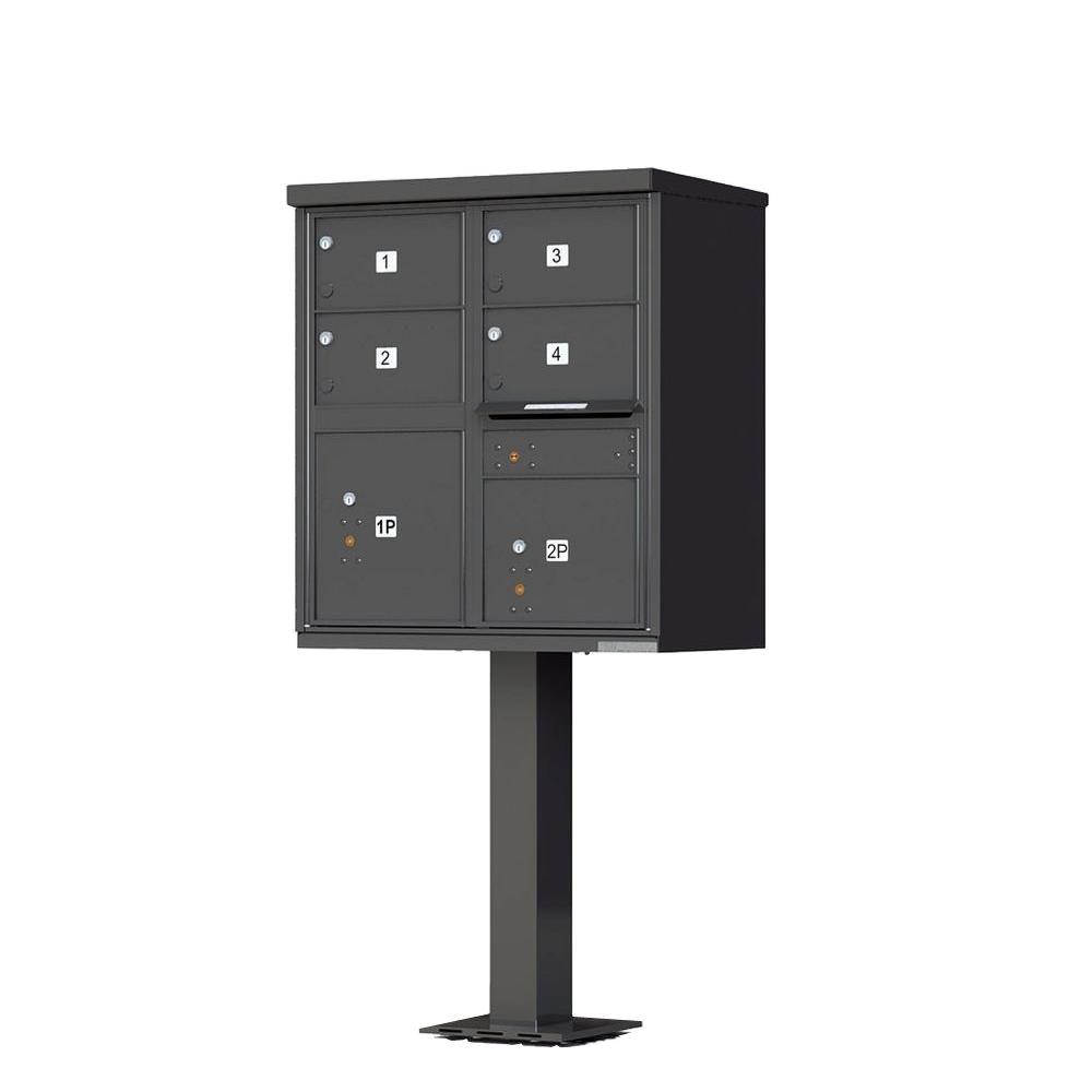 Florence 1570 Series 4 Large Mailboxes, 1 Outgoing Compartment, 2 Parcel Lockers, Vital Cluster