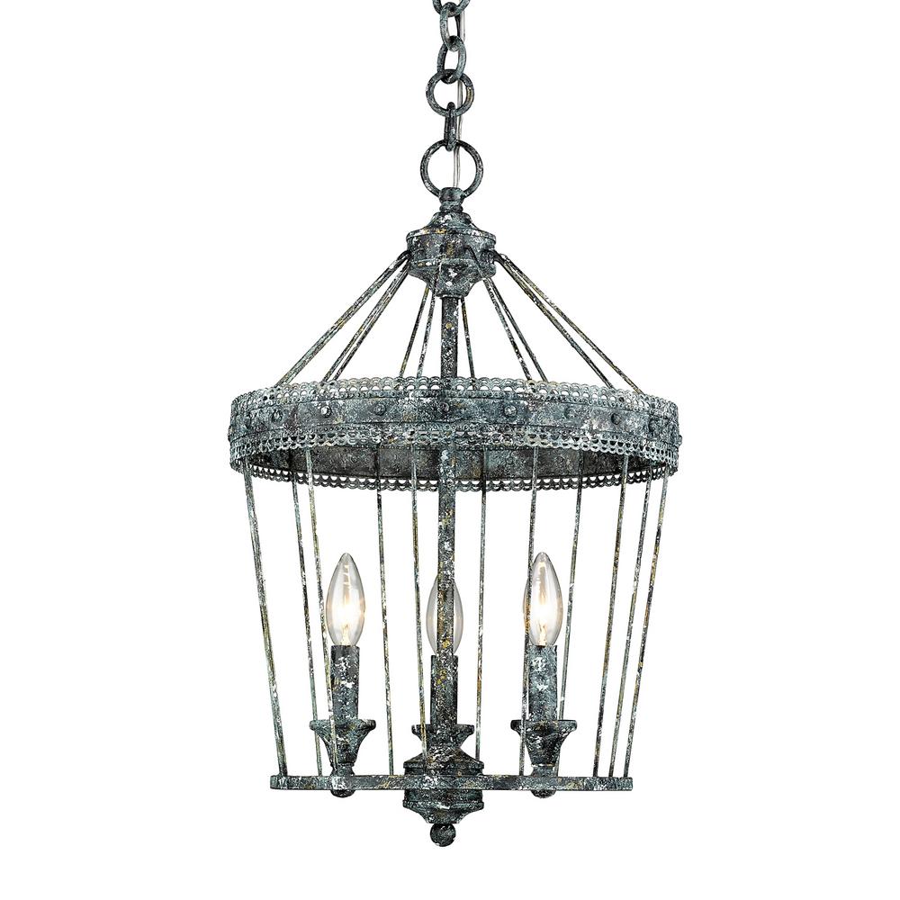 Golden Lighting Ferris 3 Light Blue Verde Patina Chandelier Golden Lighting Ferris 3 Light Blue Verde Patina Chandelier