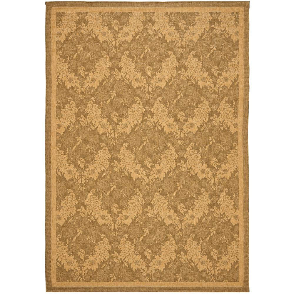 Safavieh Courtyard Gold/Natural 7 ft. x 7 ft. Indoor/Outdoor Round Area