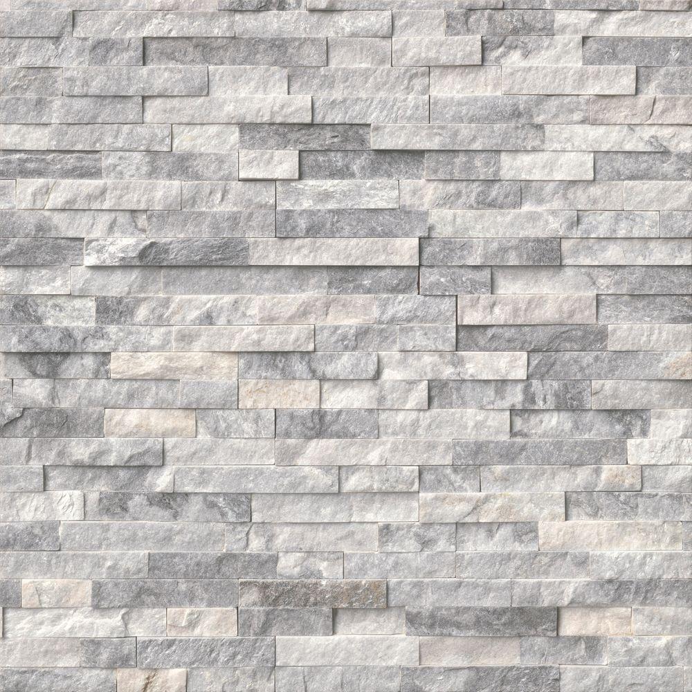 Msi Alaska Gray Ledger Panel 6 In X 24 Natural Marble Wall Tile Sq Ft Case Lpnlmalagry624 The Home Depot - Stone Wall Covering Home Depot