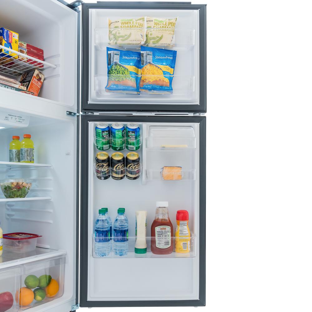 Magic Chef 10 1 Cu Ft Top Freezer Refrigerator In Black Hmdr1000be The Home Depot