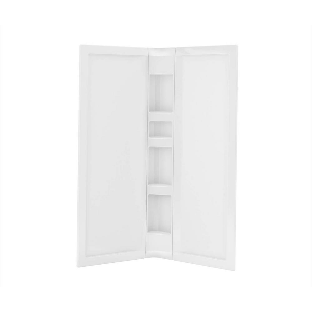 MAAX Acrylic 36 in. 36 in. x 72 in. 2Piece DirecttoStud Corner Shower Surround Kit in White