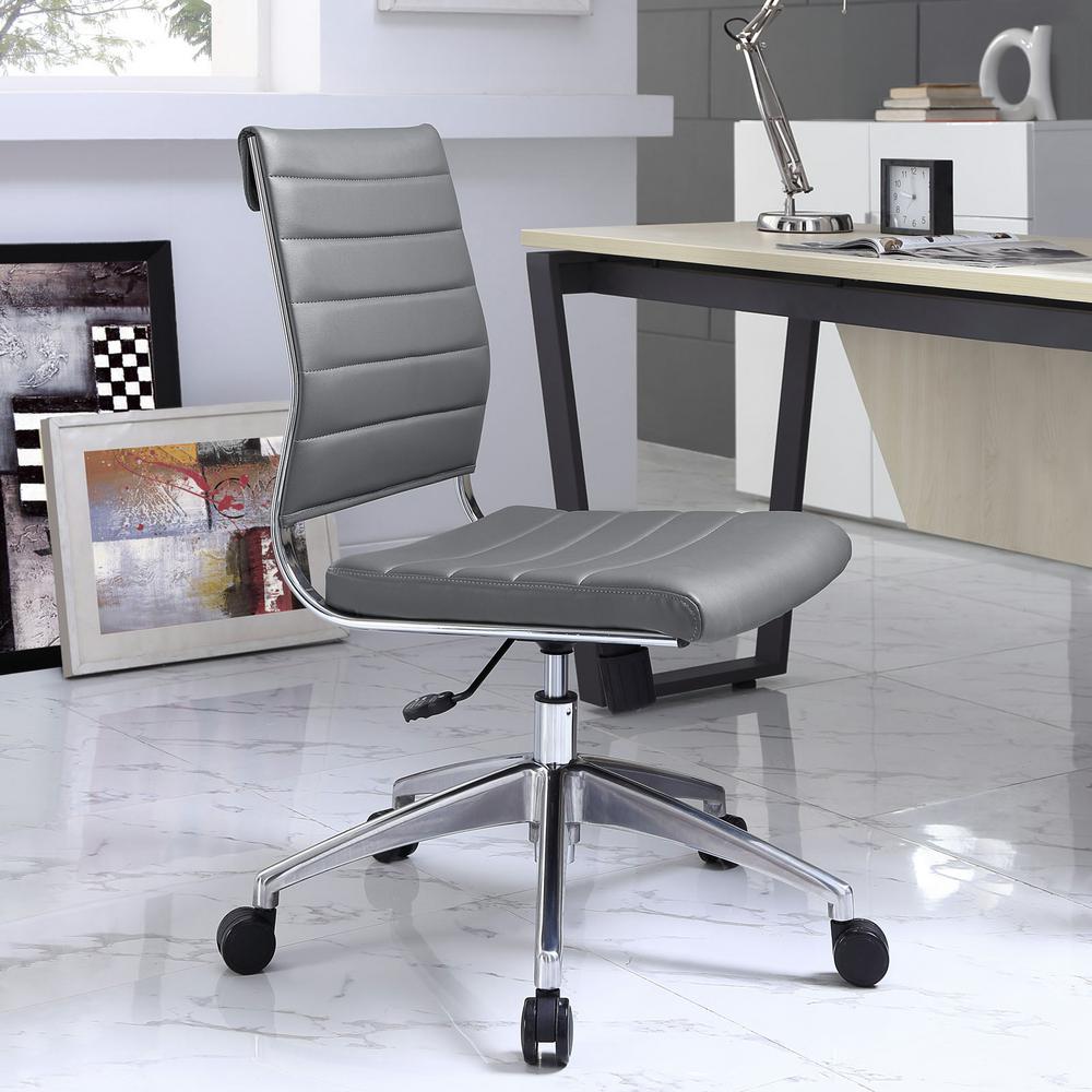 Modway Jive Armless Mid Back Office Chair In Gray Eei 1525 Gry The Jive Armless Mid Back Office Chair In Gray