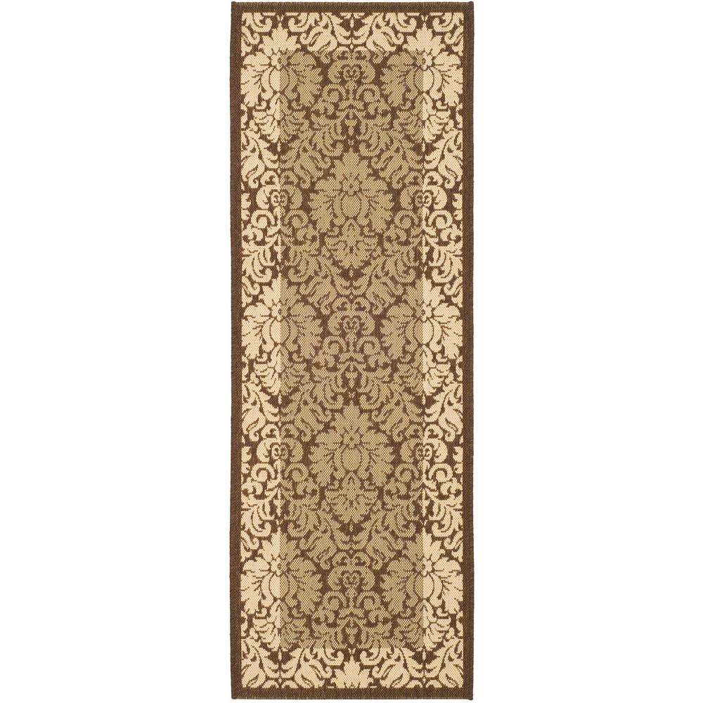 Safavieh Courtyard Dark Brown 2 ft. x 8 ft. Indoor/Outdoor Runner RugCY624320428 The Home Depot