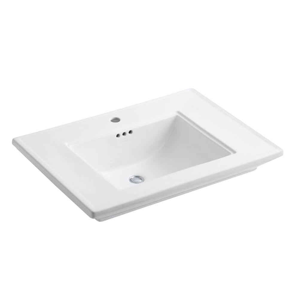 KOHLER Memoirs 5 in. Ceramic Pedestal Sink Basin in White with Overflow Drain