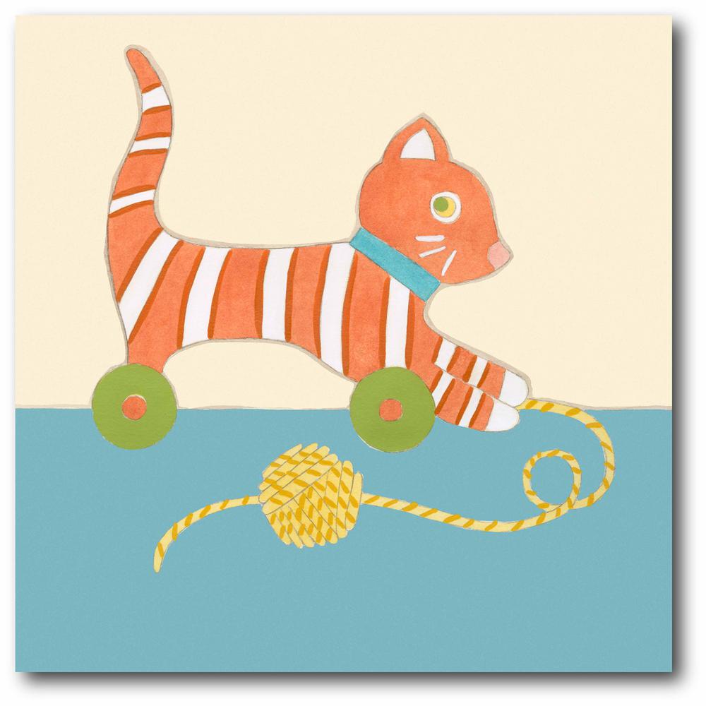 Courtside Market 16 In X 16 In Cat Pull Toy Gallery Wrapped Canvas Printed Wall Art Web Jv223 16x16 The Home Depot