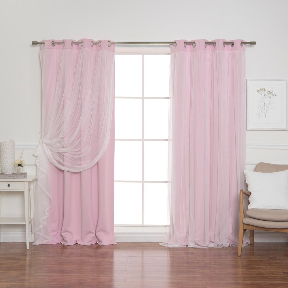 Best Home Fashion New Pink 96 In L Marry Me Lace Overlay Blackout Best Home Fashion New Pink 96 In L Marry Me Lace Overlay Blackout Curtain Panel