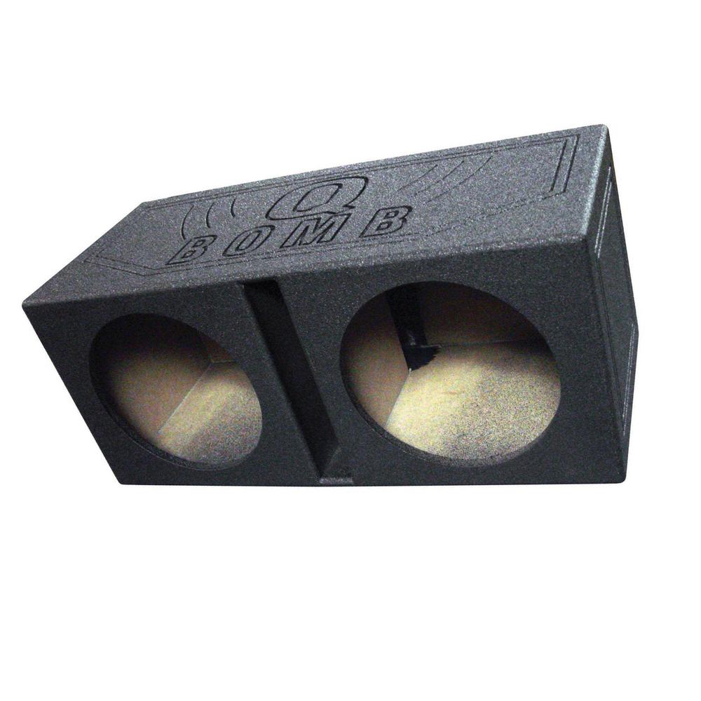 QPower QBOMB12V Dual 12 in. Vented Ported Subwoofer Sub Box with Bedliner Spray eXtremes