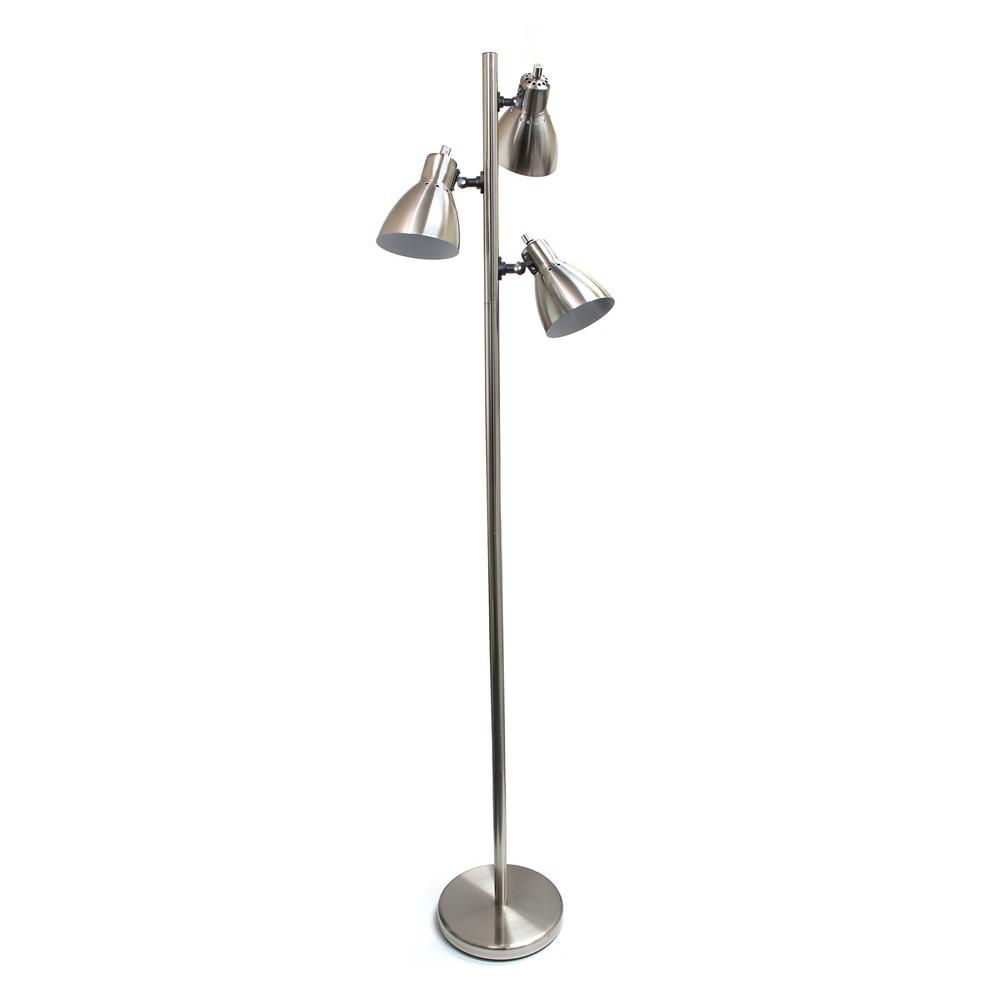 Simple Designs 63 75 In Metal 3 Light Tree Brushed Nickel Floor Metal 3 Light Tree Brushed Nickel