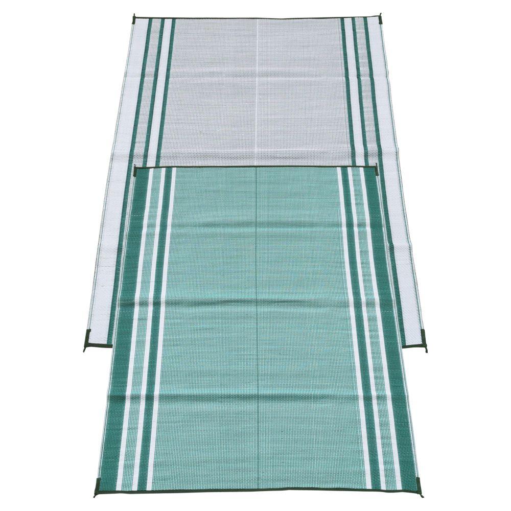 Fireside Patio Mats Mossy Teal Green 6 ft. x 9 ft. Polypropylene Indoor