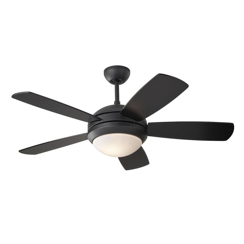 Monte Carlo Discus Ii 44 In Indoor Matte Black Ceiling Fan With Light Kit