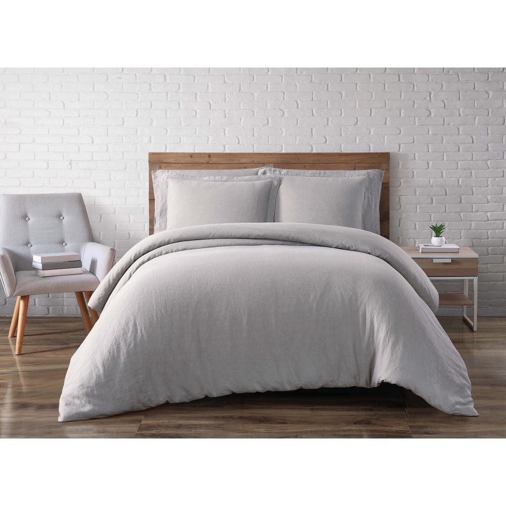 Solid Color Duvet Covers Bedding Bath The Home Depot Linen Taupe Grey King Duvet Set