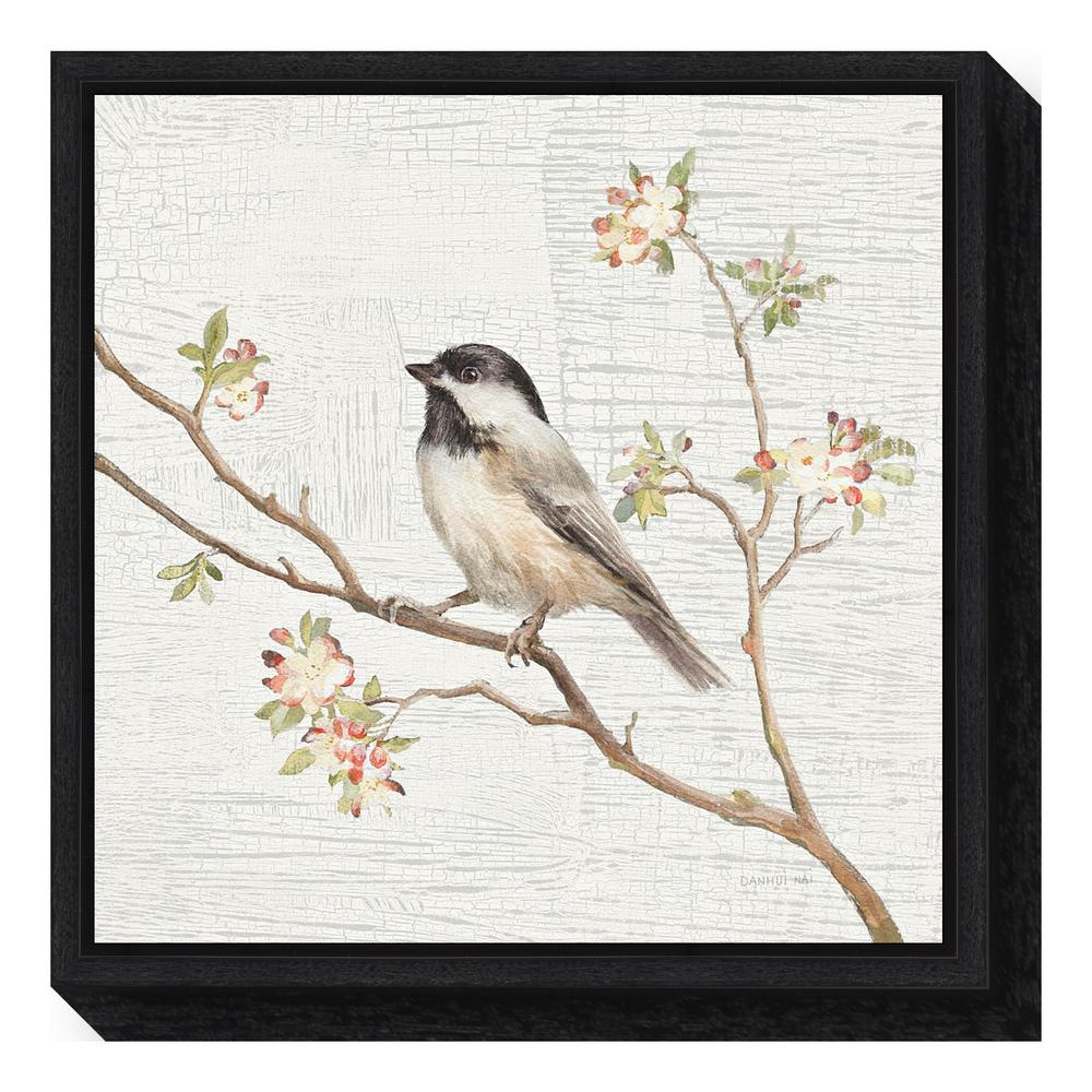 Global Gallery Danhui NAI Black Capped Chickadee on Gold Giclee Stretched Canvas Artwork 18 x 18