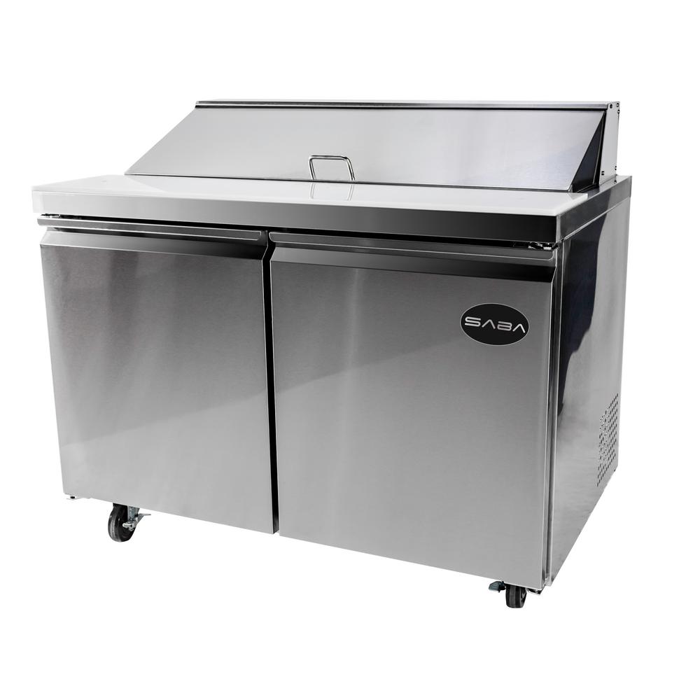 SABA 46.75 in. W 9.5 cu. ft. Commercial Food Prep Table Refrigerator