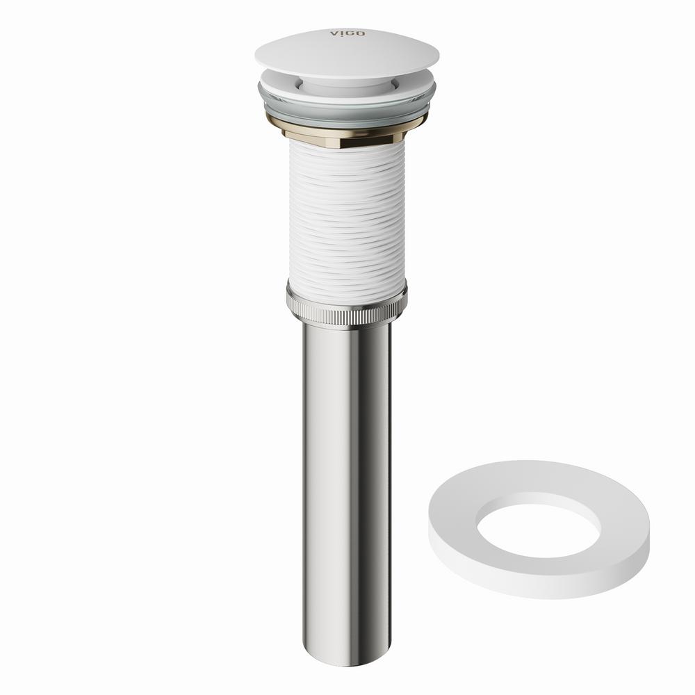 Vigo 2 75 In Vessel Sink Pop Up Drain And Mounting Ring Matte Vessel Sink Pop Up Drain And Mounting Ring In Matte White