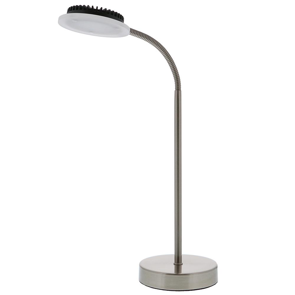14 In Nickel Dual Port Usb Desk Lamp With Natural Daylight And Nickel Dual Port Usb Desk Lamp With Natural Daylight And Adjustable Gooseneck Design