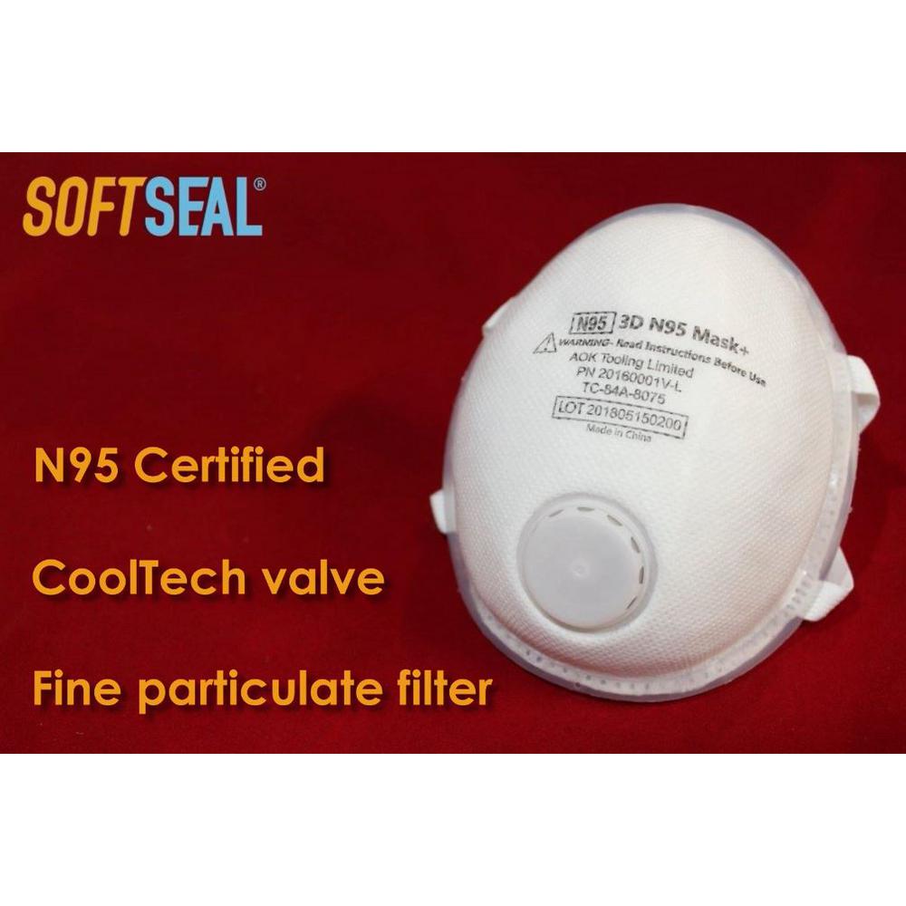 Softseal Silicon Molded Xl N95 Certified Respirator With Cooltech