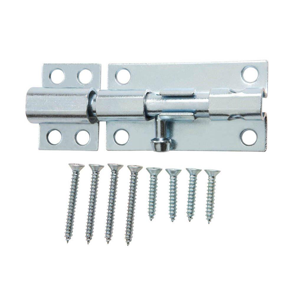 Door Bolts Security The Home Depot Zinc Plated Heavy Duty Barrel Bolt