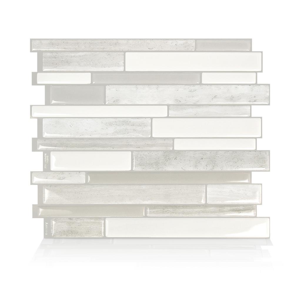 Beige Cream Tile Backsplashes The Home Depot Milano Fabrini 11 55 In W X 9 63 H Taupe L And Stick Decorative