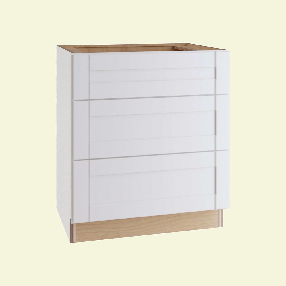 Contractor Express Cabinets Vesper White Shaker Assembled Plywood 36 In X 345 In X 24 In Base Drawer Kitchen Cabinet With Soft Close BD36 XVW The Home Depot
