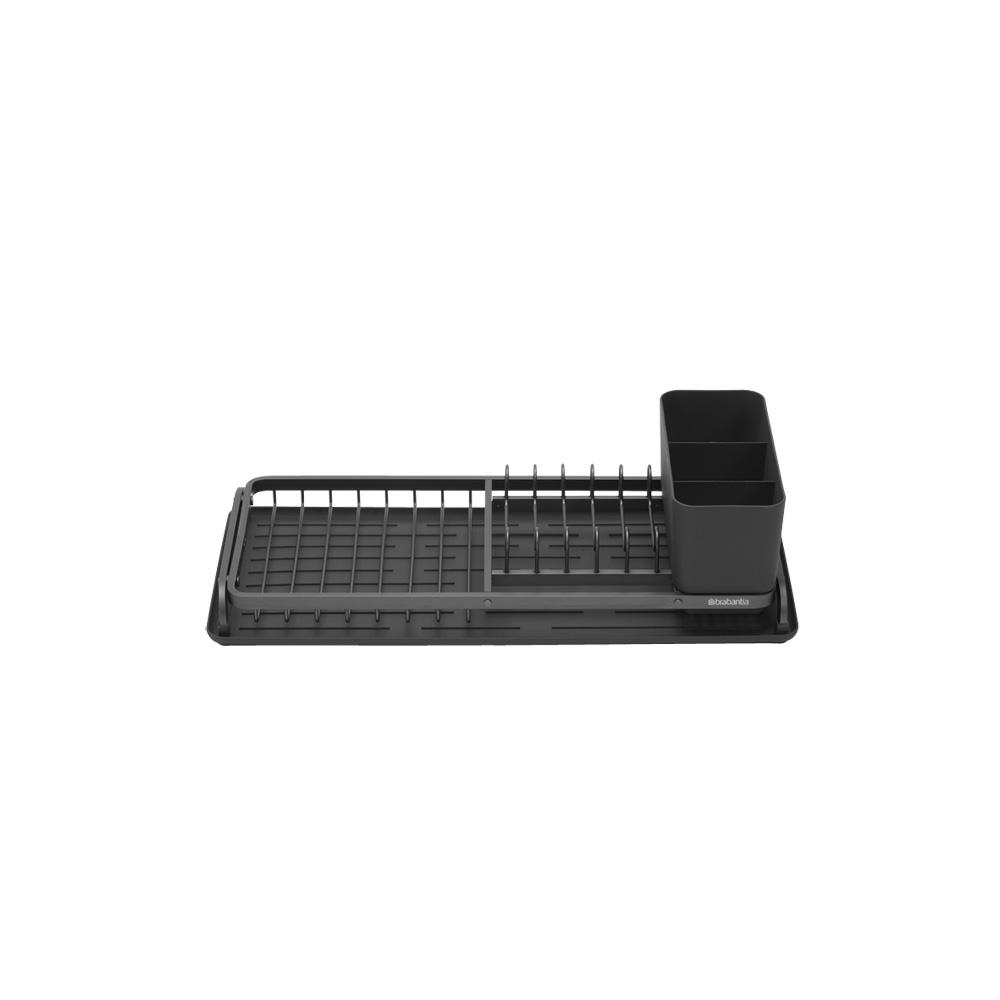 Brabantia 7.9 in. x 18.2 in. Aluminium Compact Dish Drying Rack in Dark Gray