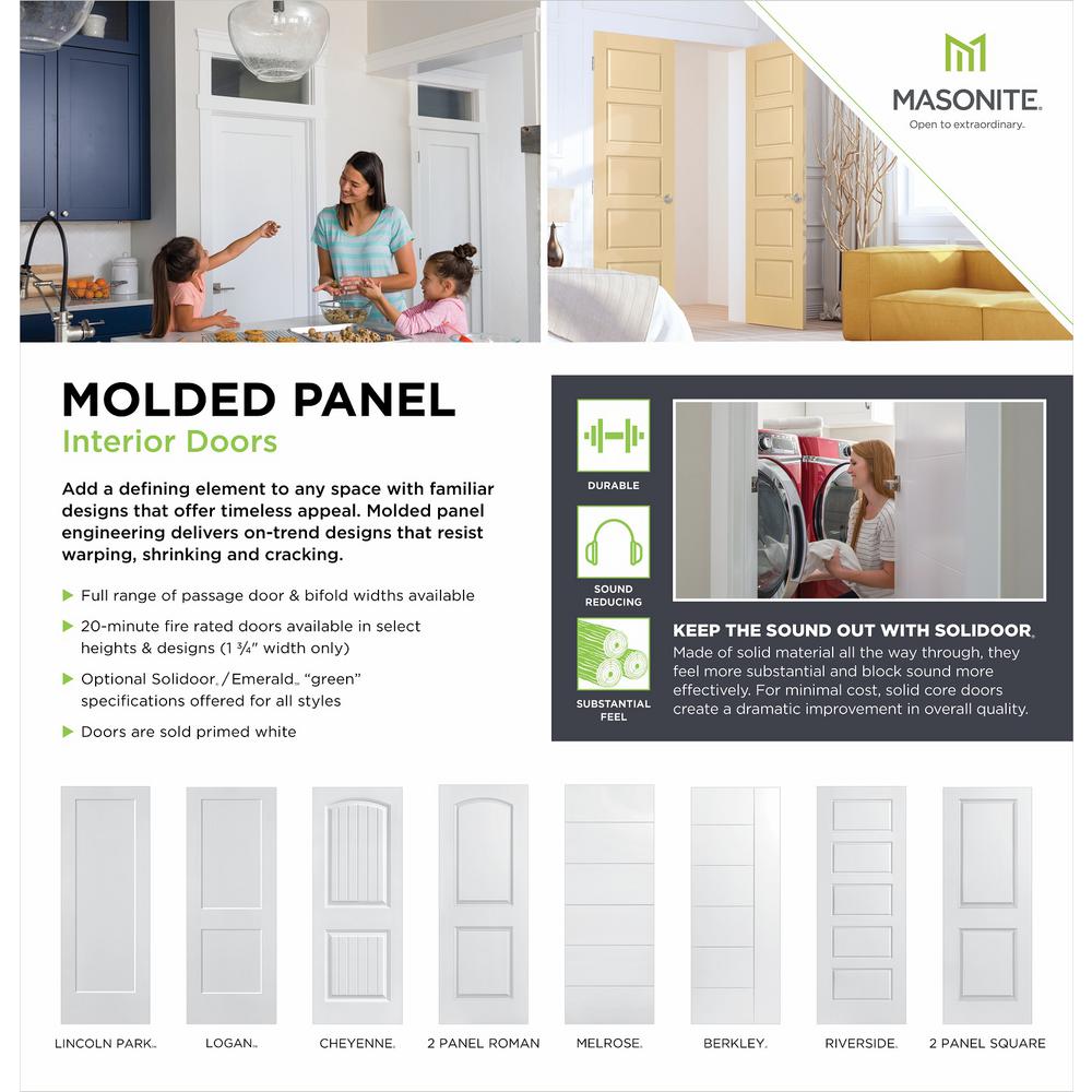 Masonite 36 In X 80 In Riverside 5 Panel Primed White Hollow Core Smooth Composite Bi Fold Interior Door