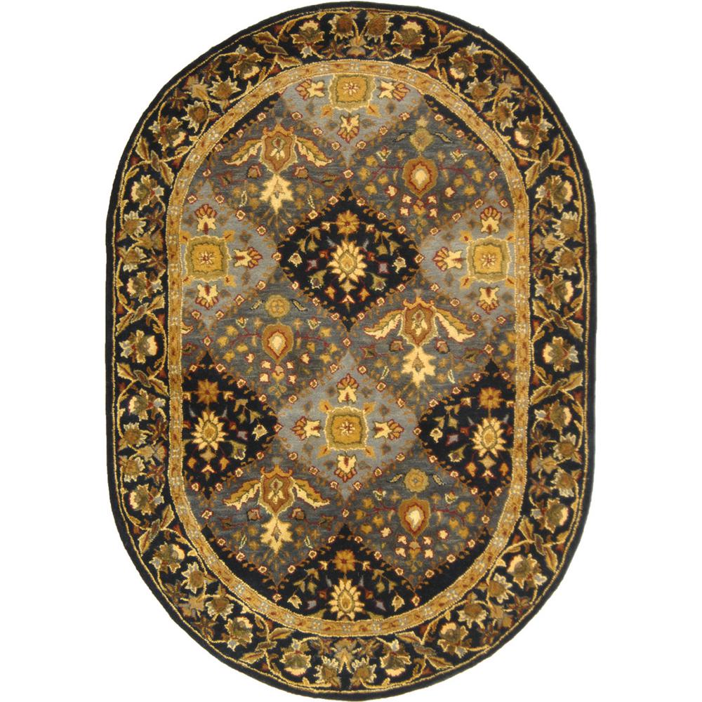 Safavieh Antiquity Blue/Beige 4 ft. 6 in. x 6 ft. 6 in. Oval Area RugAT15A5OV The Home Depot