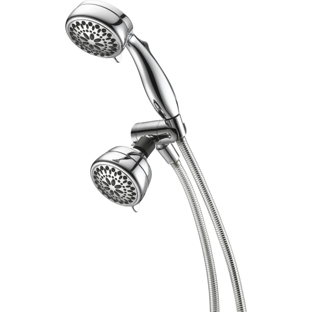 Delta 7 Spray 34 In Dual Wall Mount Fixed And Handheld Shower Head In Chrome 75715c The Home