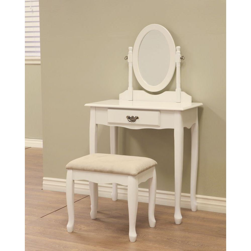 Homecraft Furniture 3 Piece White Vanity Set H 7 Wh The Home Depot