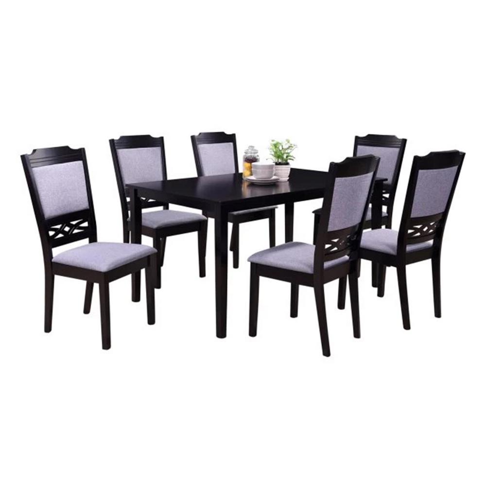 Oakland Living Indoor Black And Grey European 7 Piece Dining Set Oakland Living Indoor Black And Grey European 7 Piece Dining Set With A Solid Rectangular