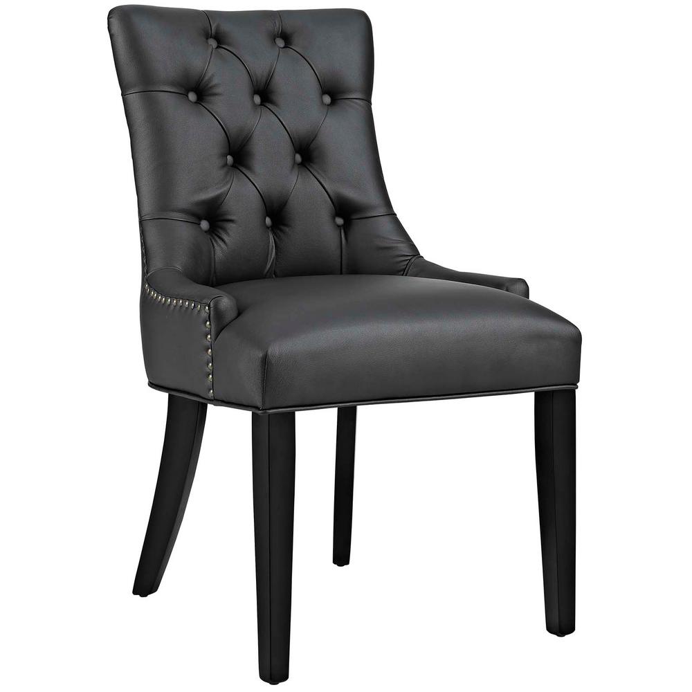 Modway Regent Black Vinyl Dining Chair Eei 2222 Blk The Home Depot Modway Regent Black Vinyl Dining Chair