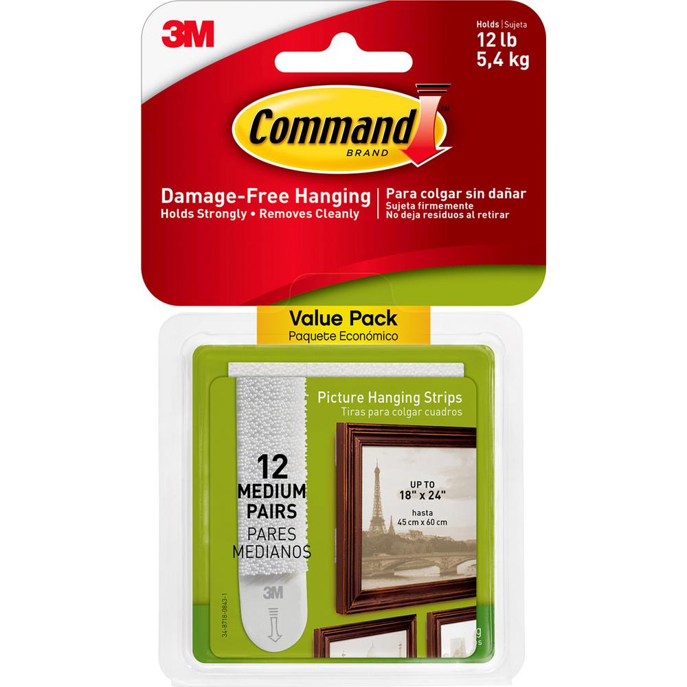 3 Lb Medium White Picture Hanging Adhesive Strips 12 Sets Of 3 Lb Medium White Picture Hanging Adhesive Strips 12 Sets Of
