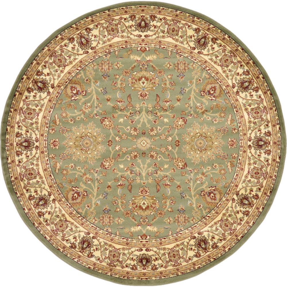Unique Loom Agra Light Green 8 ft. Round Area Rug3120293 The Home Depot