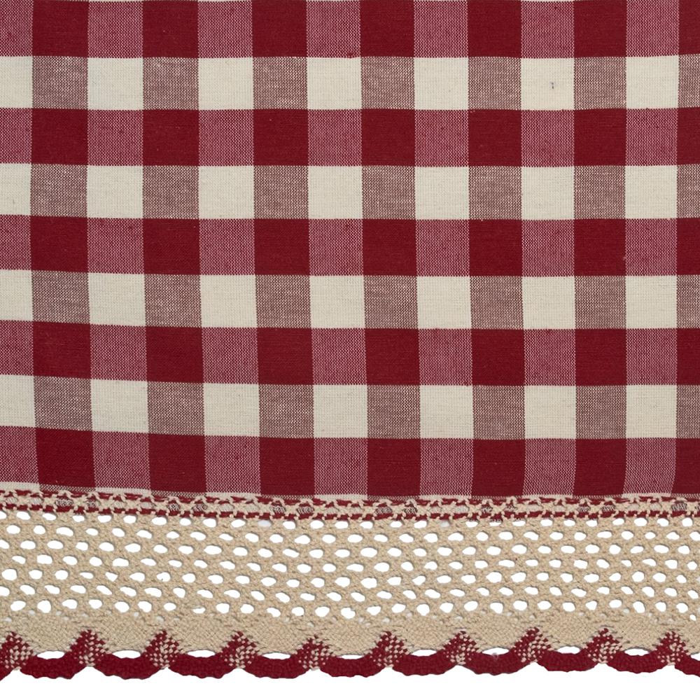 Achim Semi Opaque Buffalo Check Burgundy Rod Pocket Tier Pair With