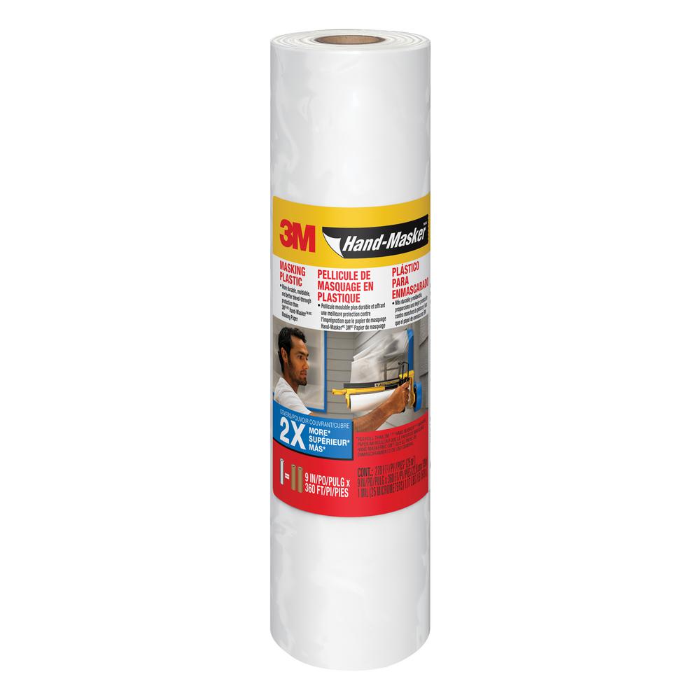 3M 0.75 ft. x 360 ft. Translucent Hand-Masker Masking Plastic (Case of 12) by 3M