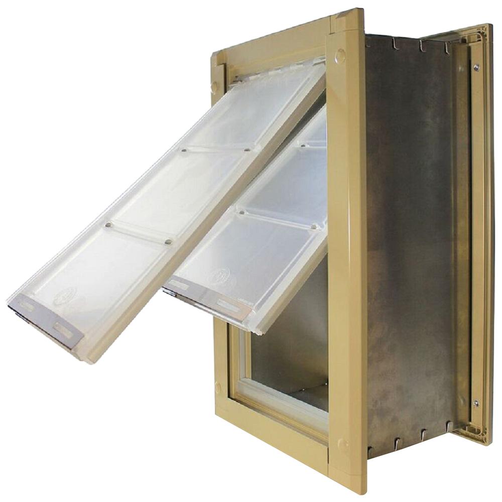 8 In X 14 In Medium Double Flap For Walls With Tan Aluminum Frame