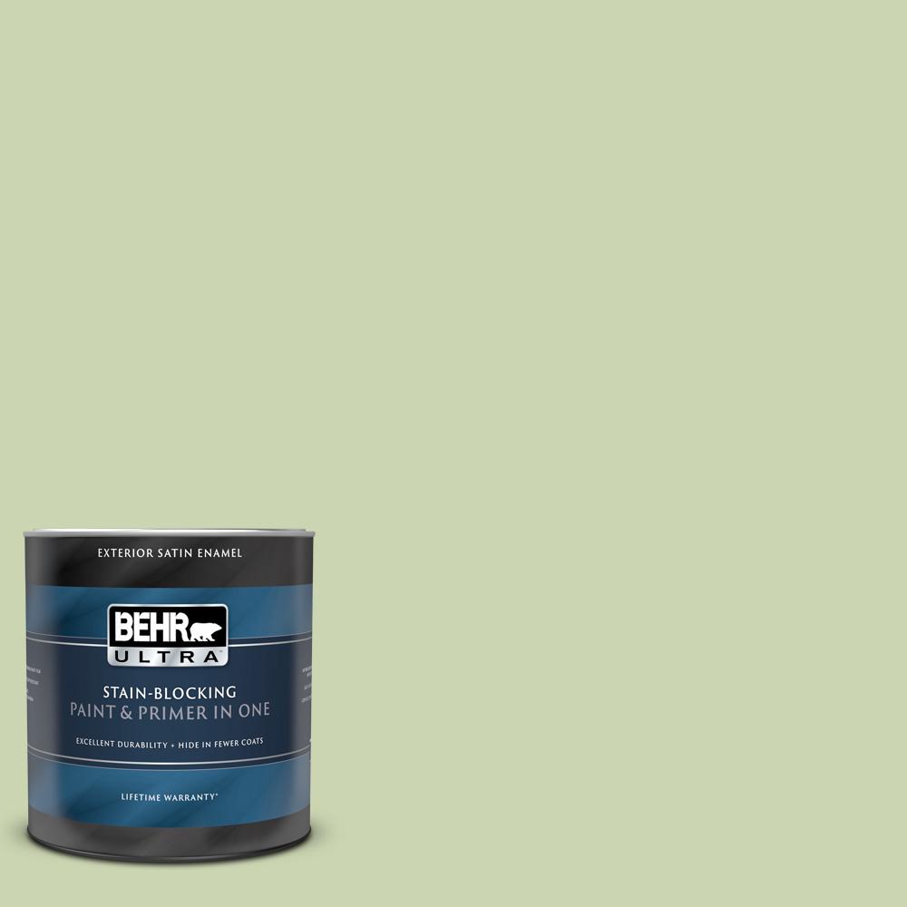 BEHR ULTRA 1 qt. #M360-3 Avocado Whip Satin Enamel Exterior Paint and ...