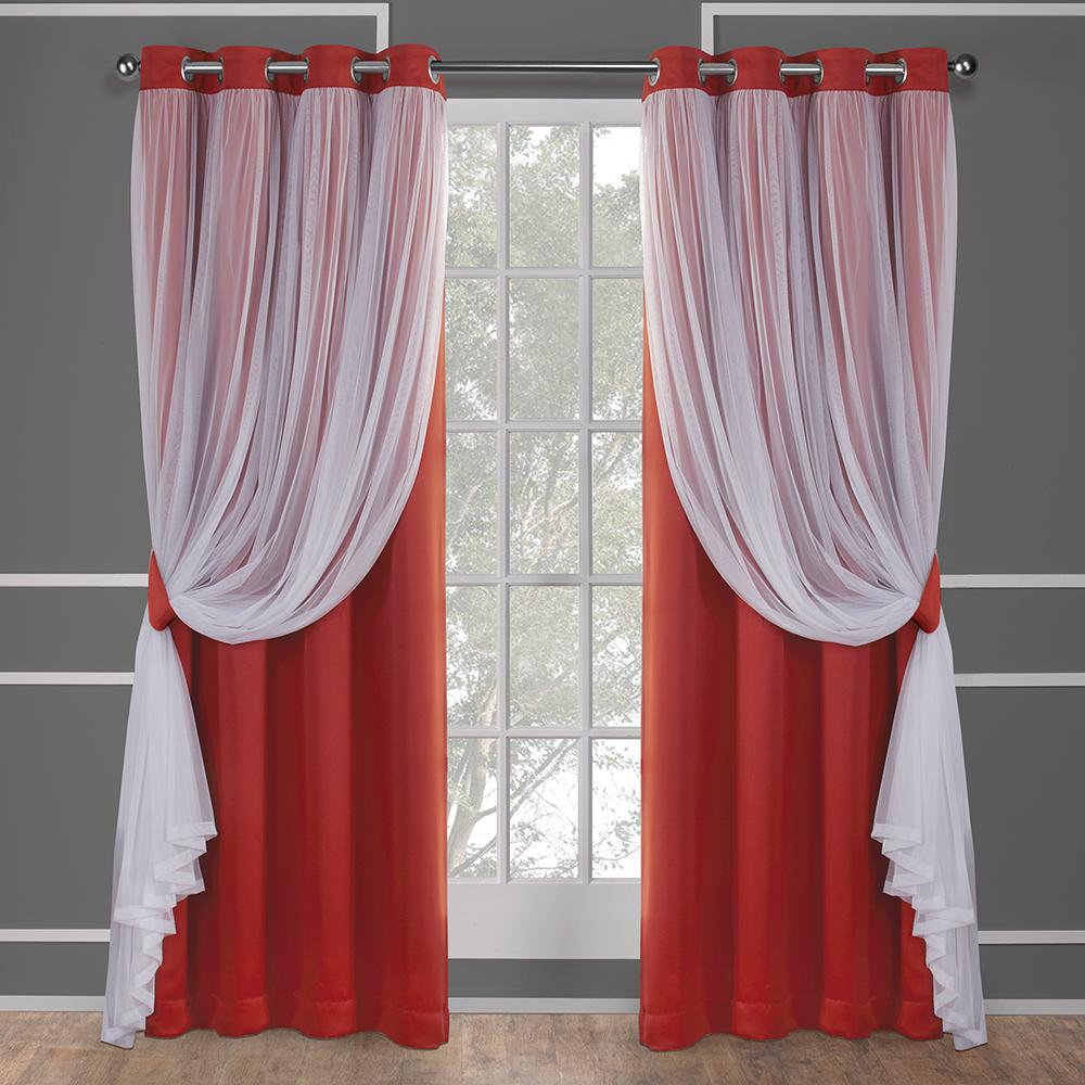 sheer red curtains at amazon