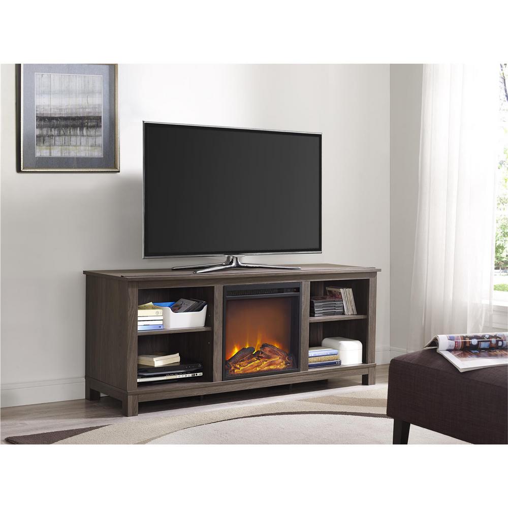 Ameriwood Edgewood 60 in. Distressed Brown Oak TV Console with