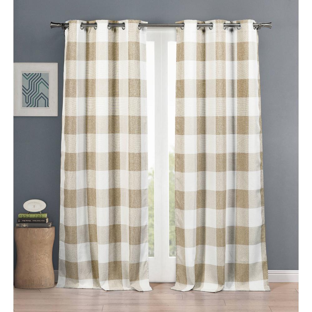 Grommet Plaid Curtains Drapes Window Treatments The Home