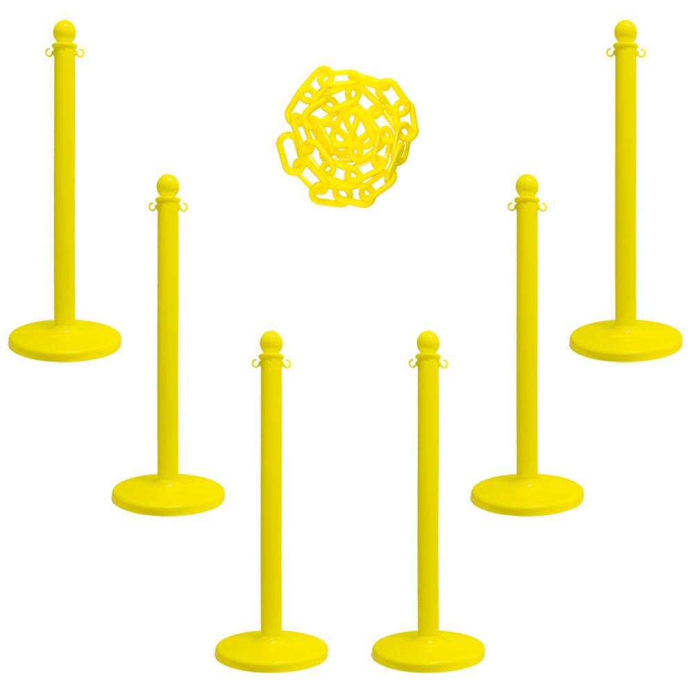 Mr. Chain Medium Duty Stanchion and Chain Kit in Yellow by Mr. Chain
