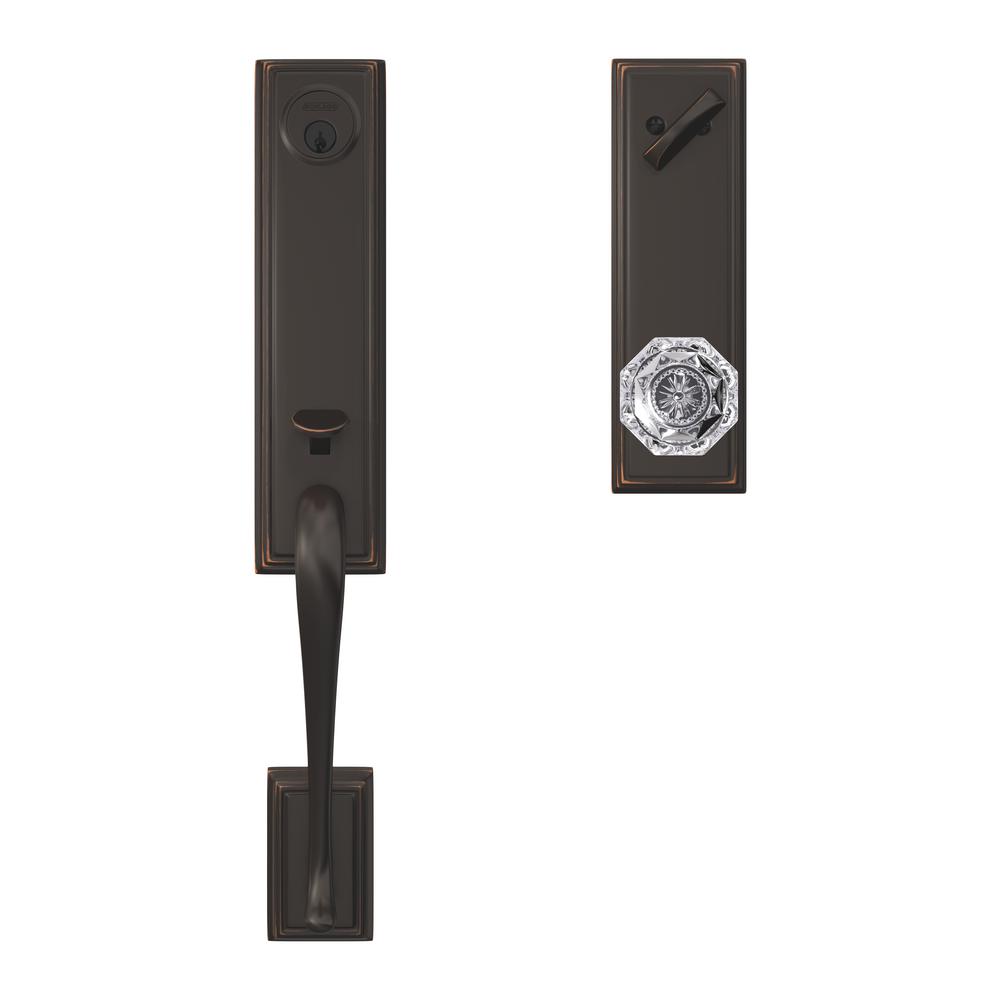 Schlage Custom Addison Aged Bronze 3/4 Trim Single Cylinder Door