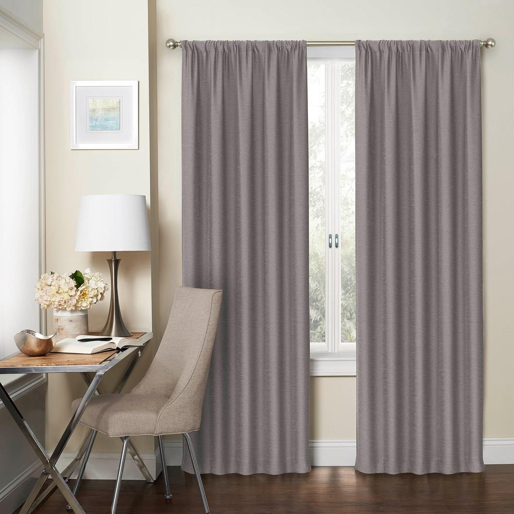 Lavish Home Blackout Myra Silver Polyester Darkening Curtain 54 in. W x 84 in. L6320584S