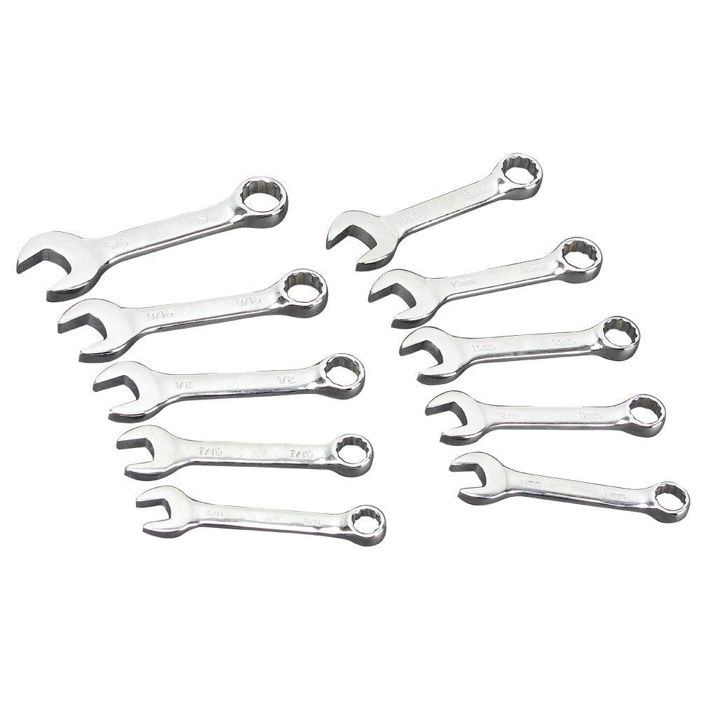 HDX Stubby Combination Wrench Set (10Piece)12134 The Home Depot