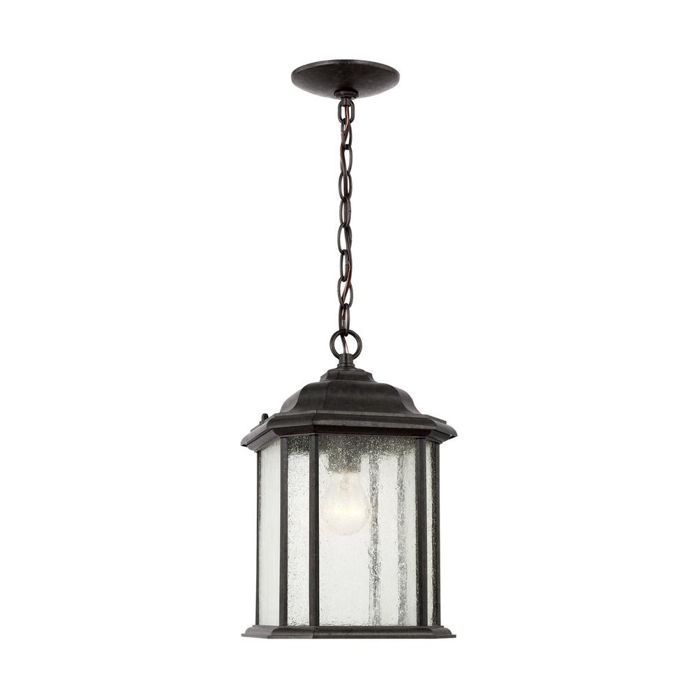 Sea Gull Lighting Kent 1-Light Black Outdoor Pendant Light-60031-12 ...