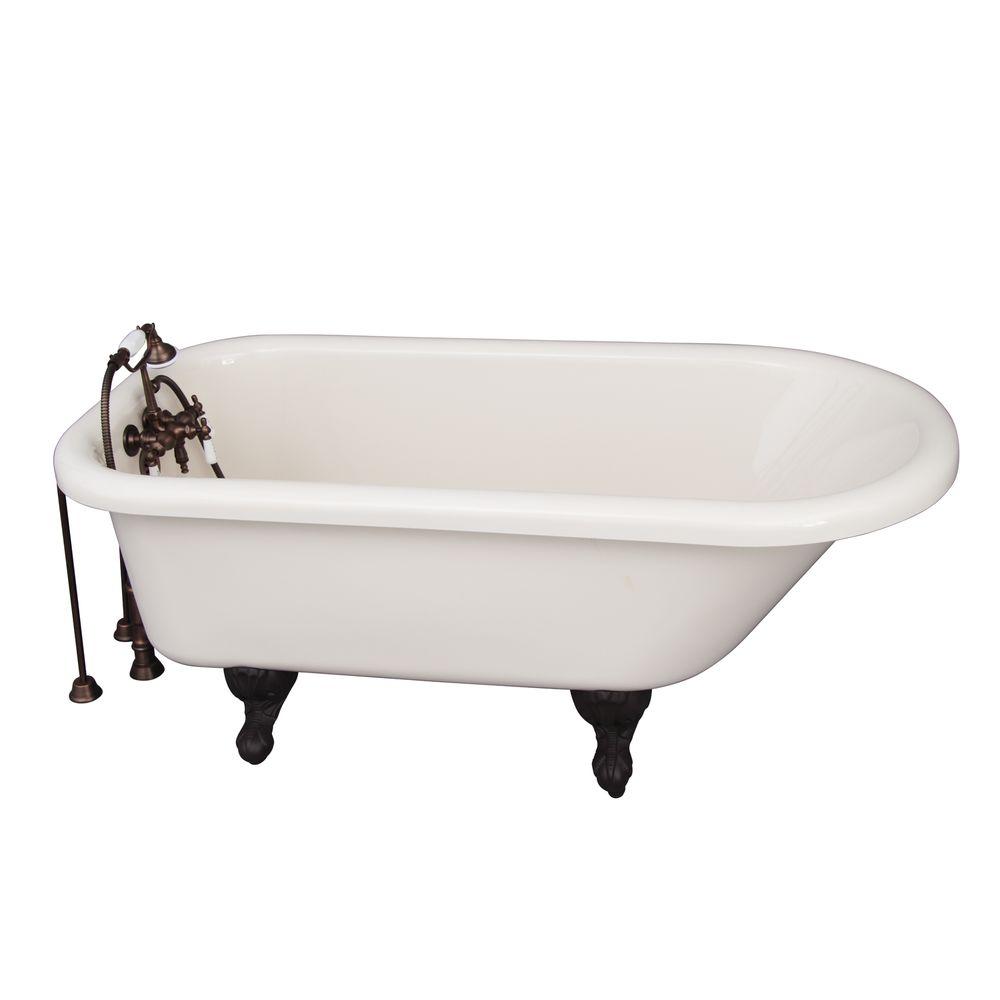 Barclay Products 5 ft. Acrylic Ball and Claw Feet Roll Top Tub in